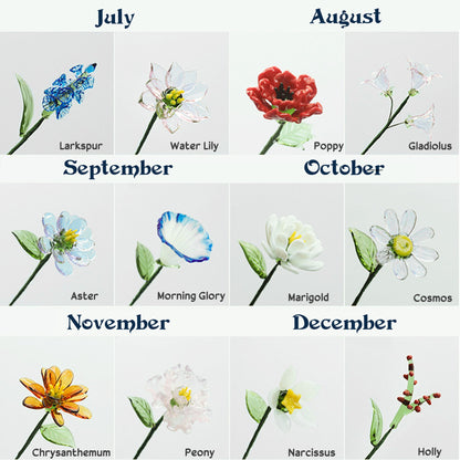 God Says I Am Name Letter In Bible - Personalized Vase With Glass Birth Month Flowers