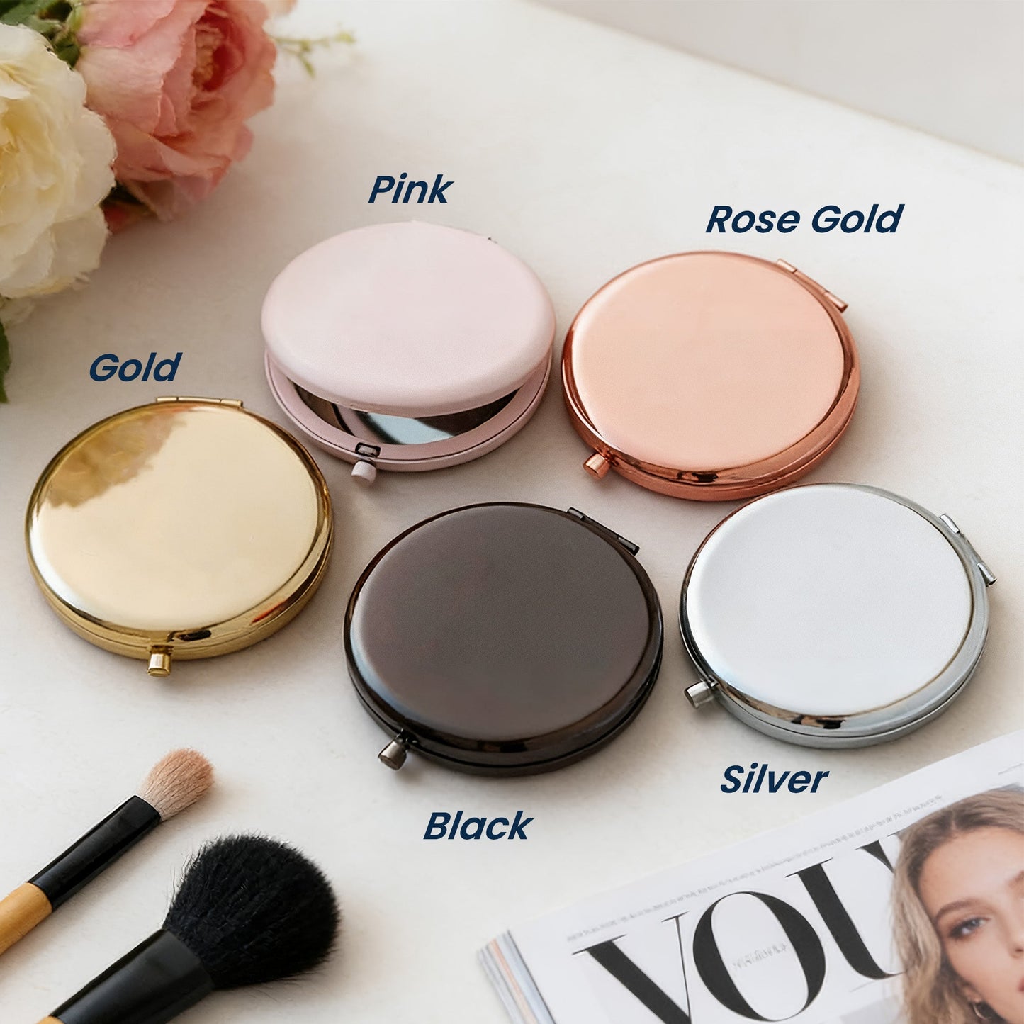 God Says You Are - Christian Gifts For Her, Custom Name With Bible Verses - Personalized Compact Mirror