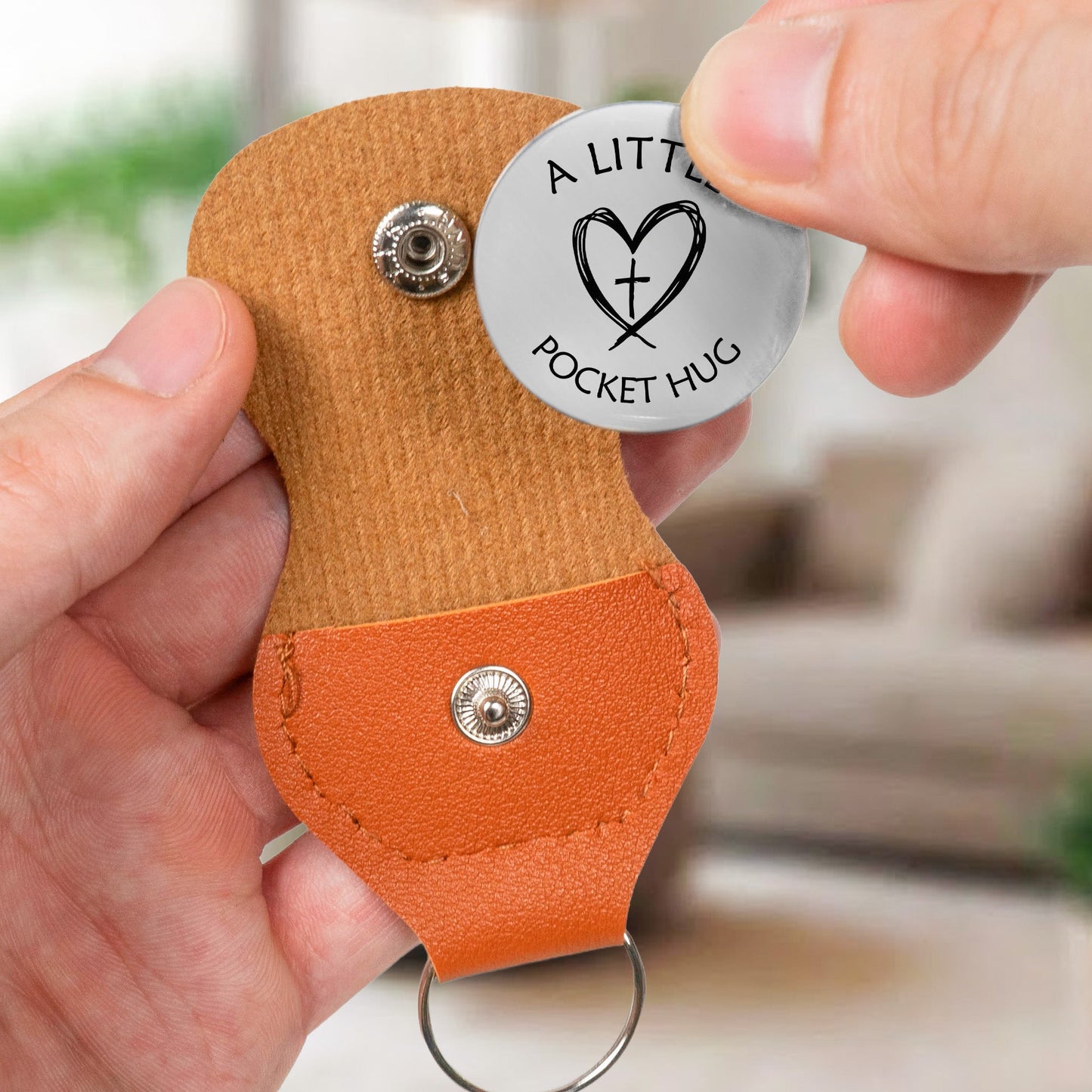 God Says You Are - Pocket Hug Token Christian Gifts Keepsake For Her - Personalized Leather Pocket Hug