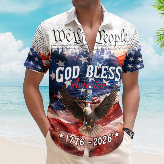 God Bless America 250 Years Of Freedom - Hawaiian Shirt