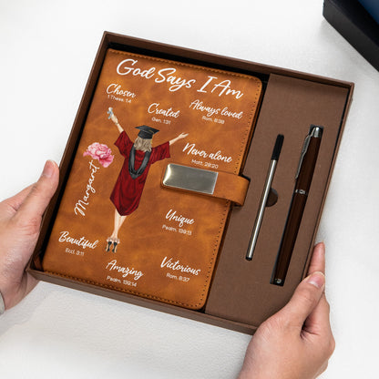 God Says I Am Graduation - Personalized Notebook Set