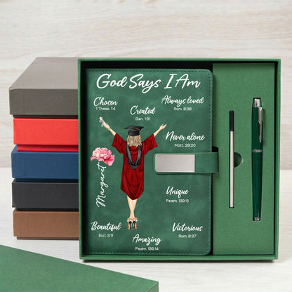 God Says I Am Graduation - Personalized Notebook Set