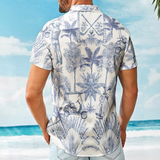 Golf Lover Toile De Jouy Vintage French Style - Personalized Hawaiian Shirt