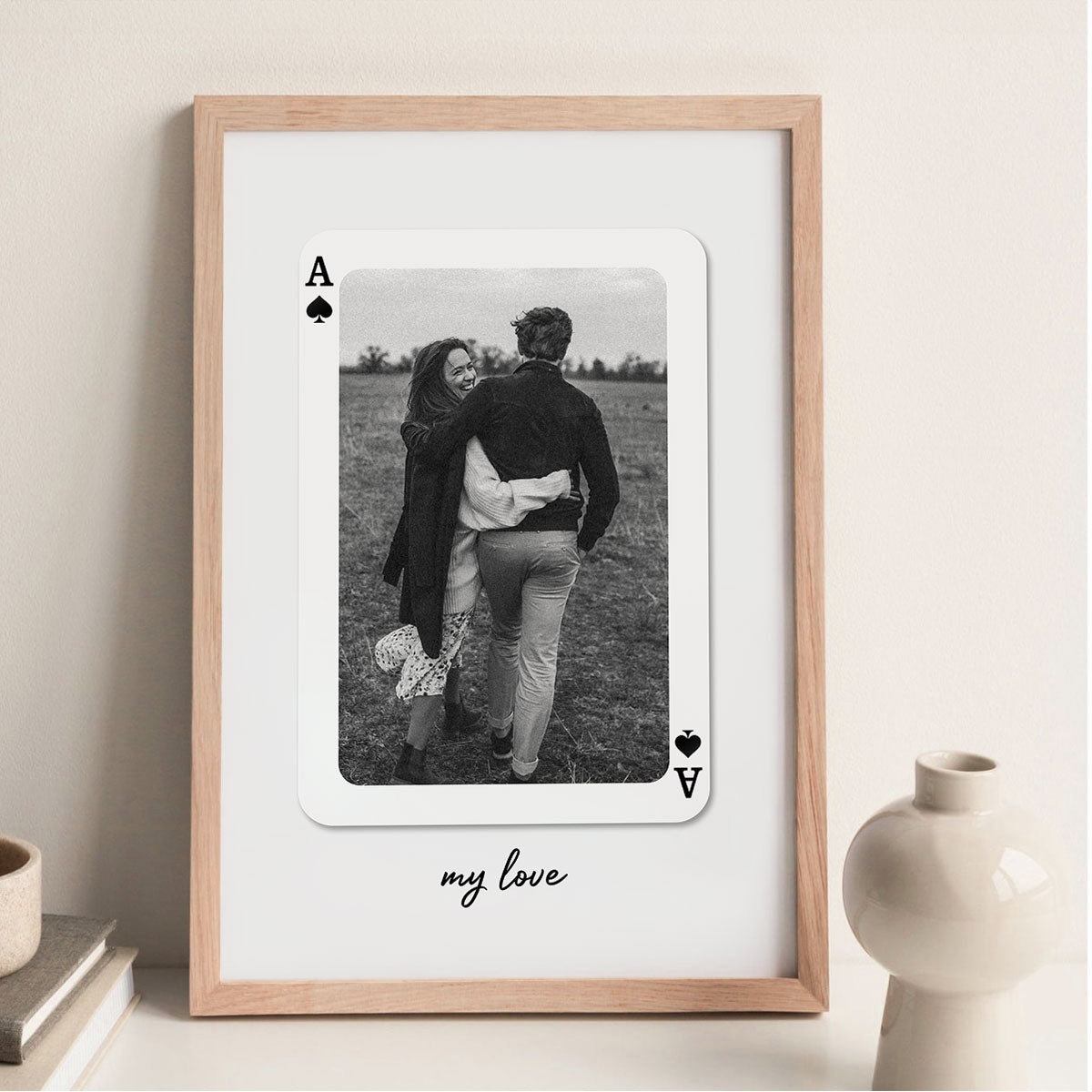Custom Playing Cards Photo Print,  Gift For Her Personalized Wall Art, Unique Couples Gift, Romantic Gift