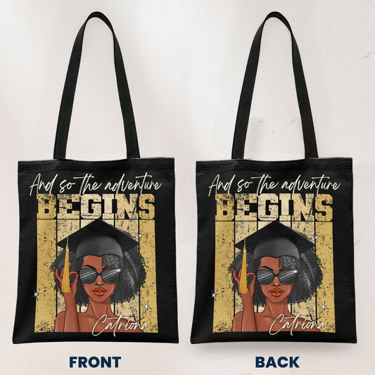 Graduation And So The Adventure Begins - Personalized Tote Bag