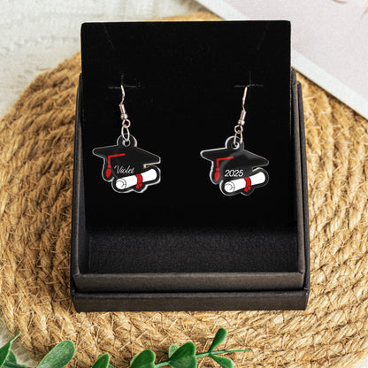 Graduation Cap - Personalized Acrylic Earrings