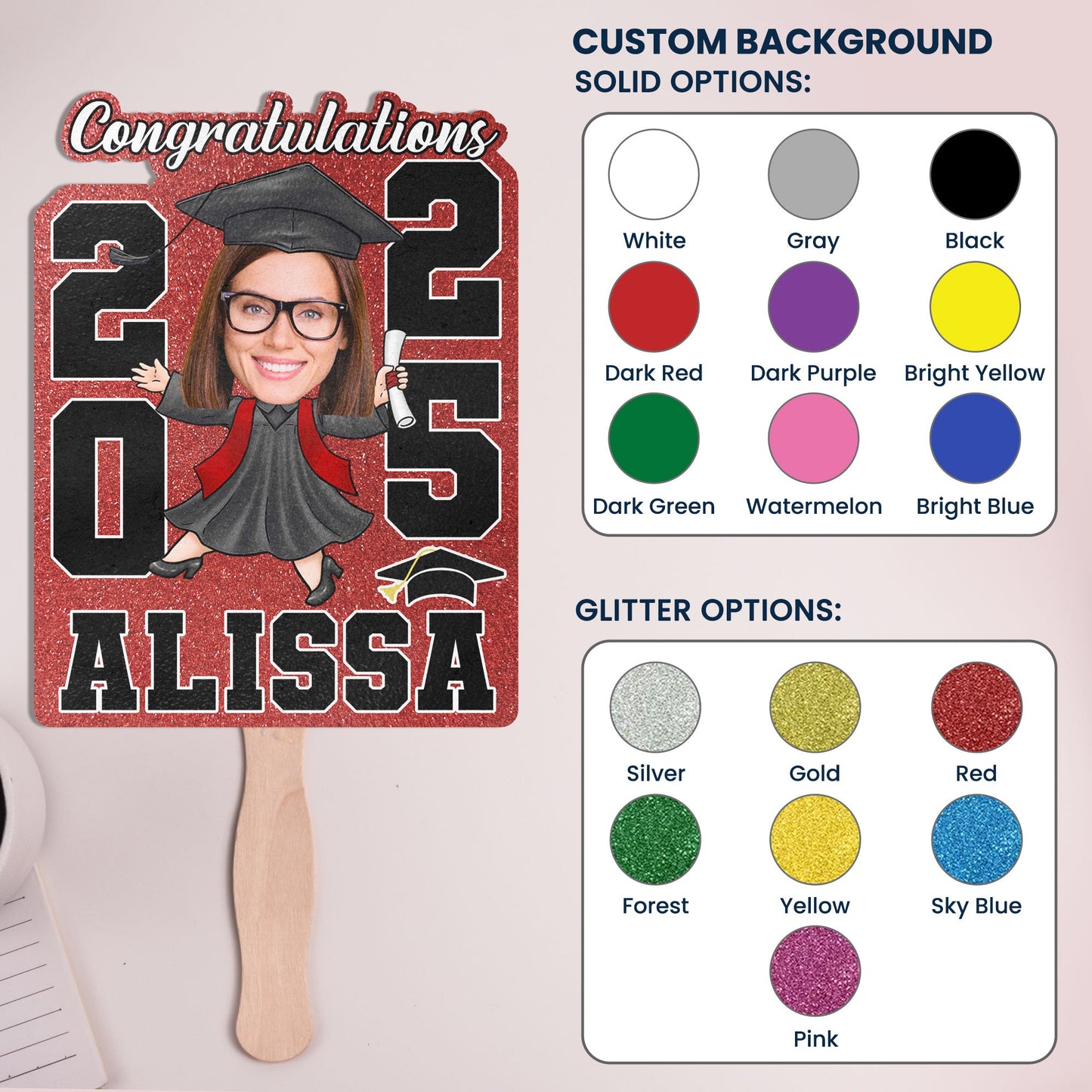 Graduation Fan We're So Proud Of You - Custom Graduation Fan With Picture