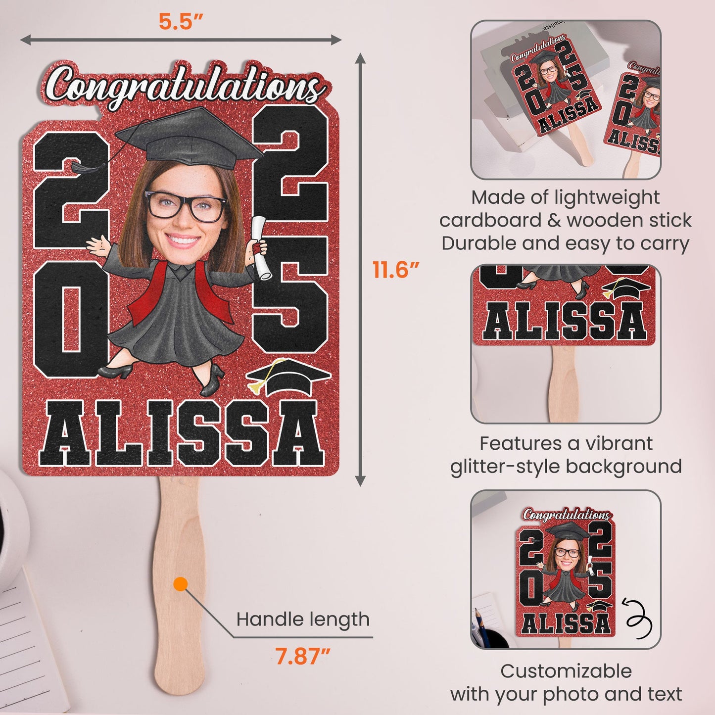 Graduation Fan We're So Proud Of You - Custom Graduation Fan With Picture