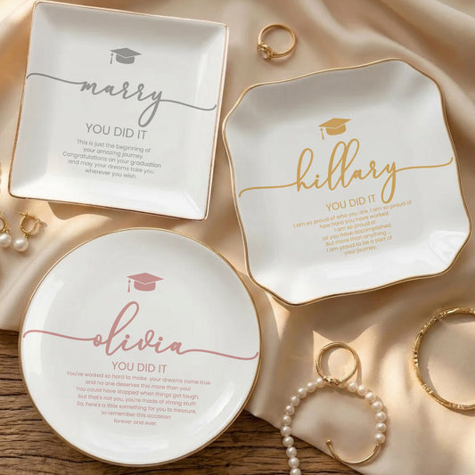 Graduation Gifts Message For Graduated Daughter, Gift For Her - Personalized Jewelry Dish