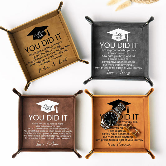 Graduation Gifts Message For Graduated Son - Personalized Valet Tray