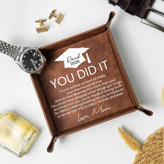 Graduation Gifts Message For Graduated Son - Personalized Valet Tray