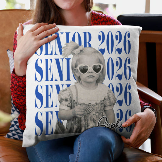 Graduation Senior Vintage Photo - Personalized Pillow