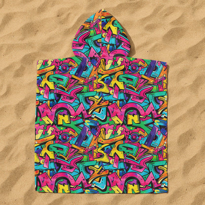 Graffiti Name Custom - Personalized Kids Hooded Towel