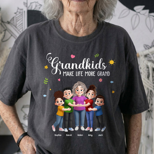 Grandkids Make Life More Grand Grandma Hug - Personalized Shirt