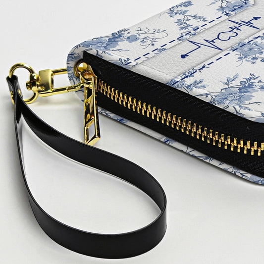 Grandma - Floral Version - Personalized Leather Long Wallet