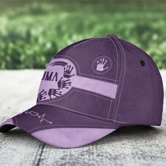 Grandma Mom Kids Handprints - Personalized Classic Cap