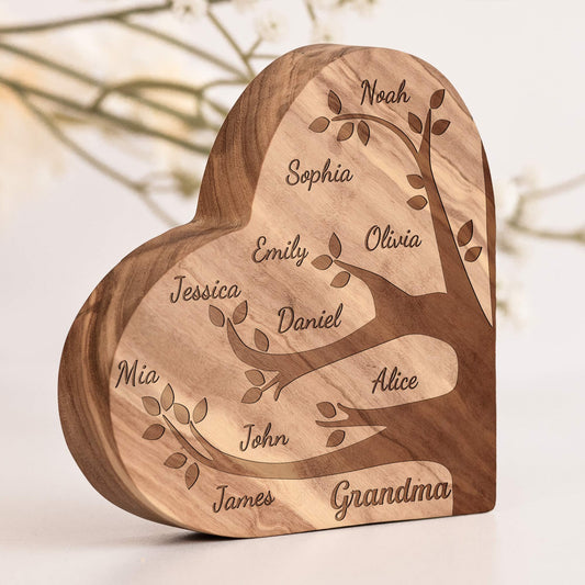 Grandma With Children Name - Personalized Engraved Wood Plaque