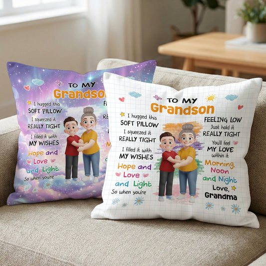 Grandma And Grandkid Hug This - Personalized Pillow (Insert Included)