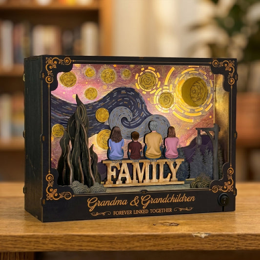 Grandma & Grandchildren Forever Linked Together - Personalized DIY Book Nook Kit