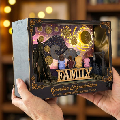 Grandma & Grandchildren Forever Linked Together - Personalized DIY Book Nook Kit