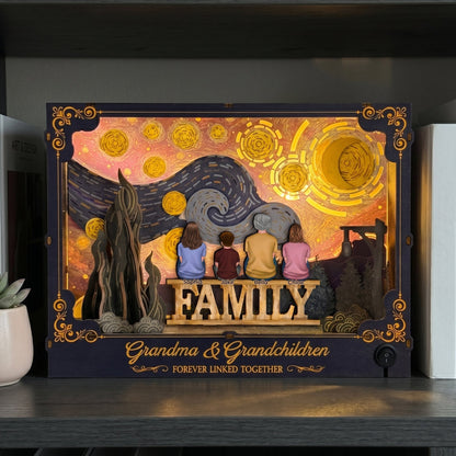 Grandma & Grandchildren Forever Linked Together - Personalized DIY Book Nook Kit