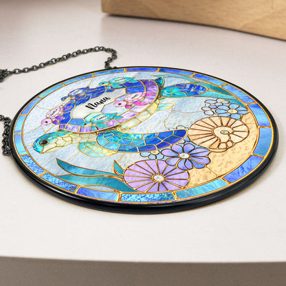 Grandma Sea Turtle - Personalized Window Hanging Suncatcher
