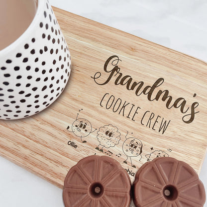 Grandma's Cookie Crew - Custom Engraved Wooden Tea & Biscuit Board