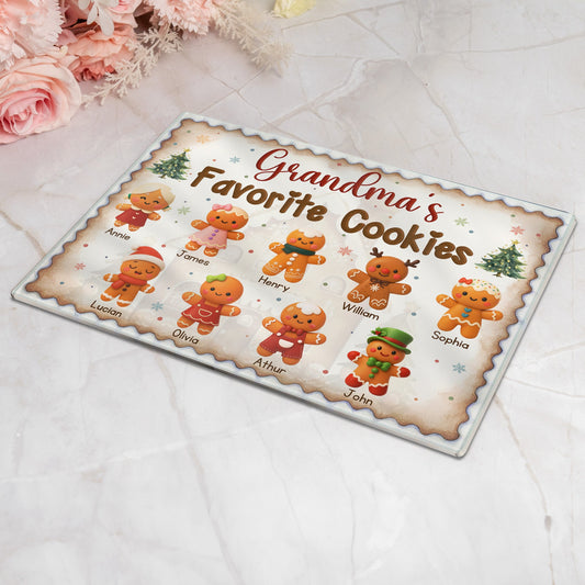 Grandma's Favorite Cookies - Personalized Glass Cutting Board