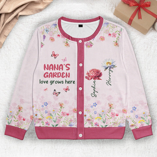 Grandma's Garden - Personalized Crewneck Cardigan