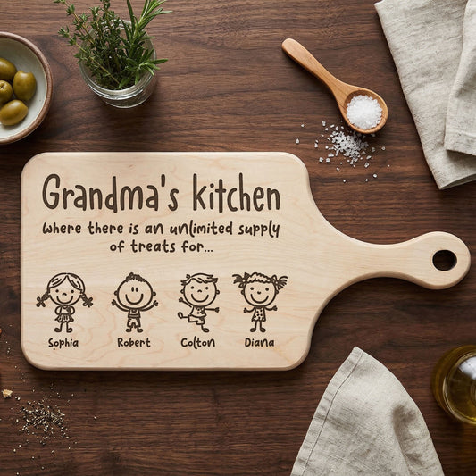 Grandma's Kitchen Doodle- Personalized Cutting Board