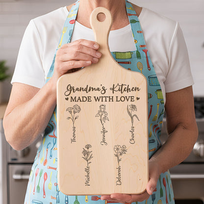 Grandma's Kitchen Made With Love - Personalized Paddle Cutting Board