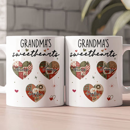 Grandma's Sweethearts Patchwork Print - Personalized Mug