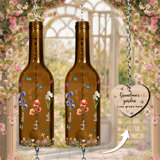 Grandma's Garden Love Grows Here - Personalized Wind Chime