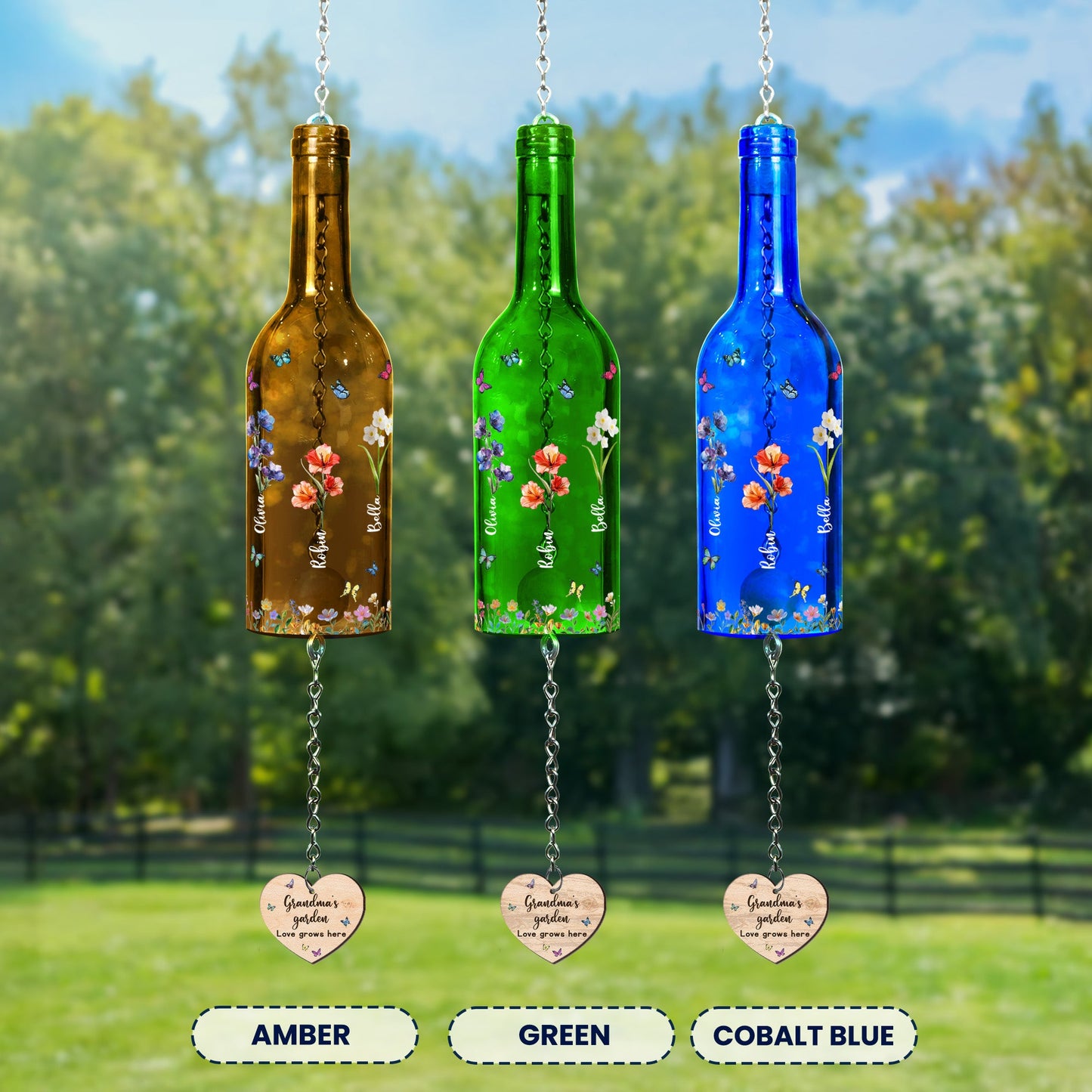 Grandma's Garden Love Grows Here - Personalized Wind Chime
