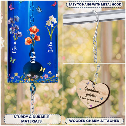 Grandma's Garden Love Grows Here - Personalized Wind Chime