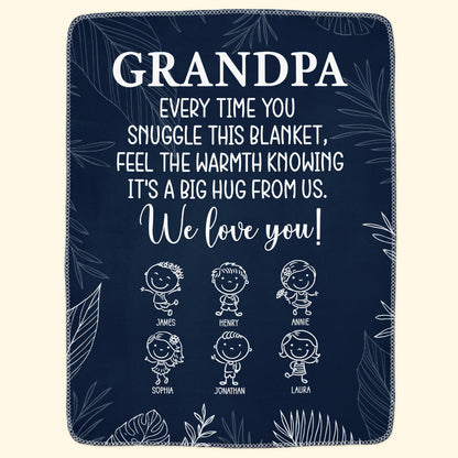 Grandpa From Doodle Grandkids - Personalized Blanket