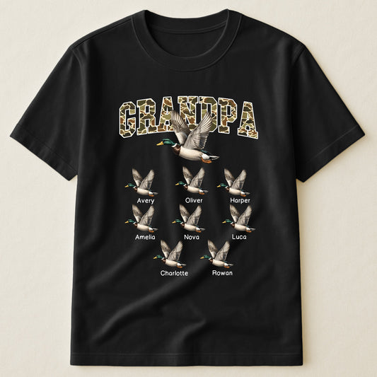 Grandpa Hunting Camo Mallard Duck - Personalized Shirt