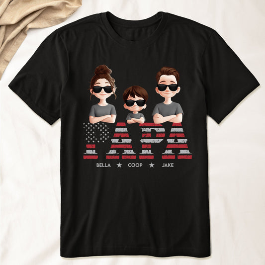 Father's Day Gifts, Grandpa Title Pattern - Personalized Shirt