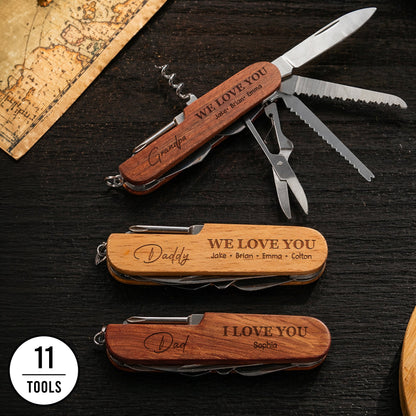 Father's Day Gifts, Grandpa We Love You - Personalized Multi Tool Knife