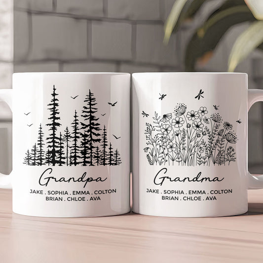 Father's Day Gifts, Grandpa & Grandma, Mommy & Daddy Custom With Kids' Names - Personalized Mug