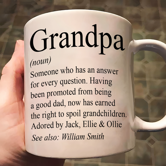 Father's Day Gifts, Grandpa, Grandad, Papa Definition - Personalized Accent Mug