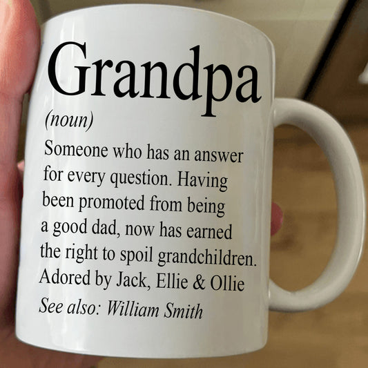 Father's Day Gifts, Grandpa, Grandad, Papa Definition - Personalized Accent Mug