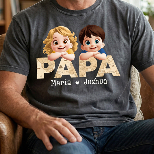 Father's Day Gifts, Grandpa Daddy Title With Pattern 3D - Personalized Shirt