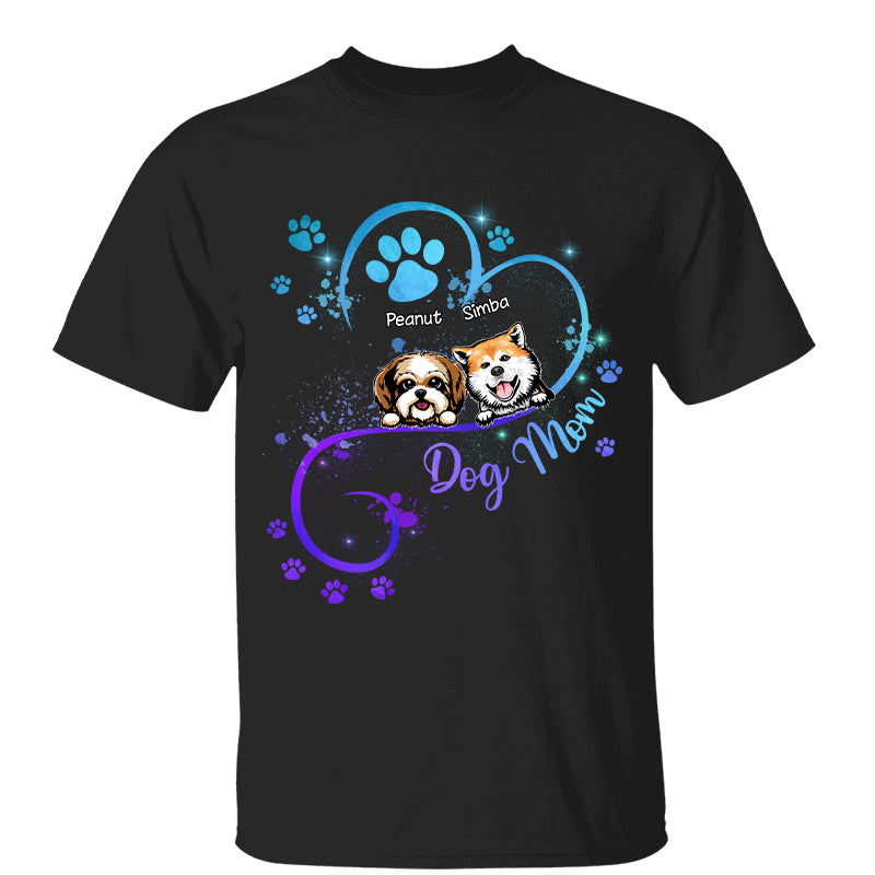 Peeking Dogs Dog Mom Heart Splash Personalized Shirt
