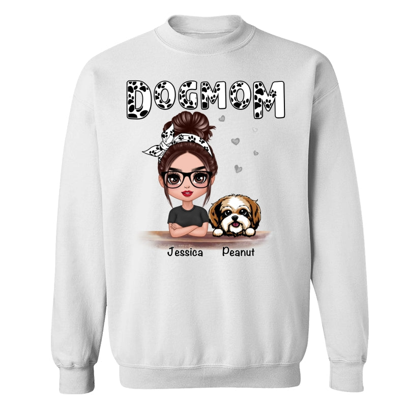 Doll Dog Mom Paw Pattern Personalized Shirt