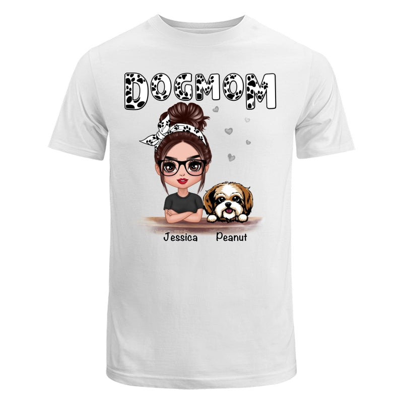 Doll Dog Mom Paw Pattern Personalized Shirt