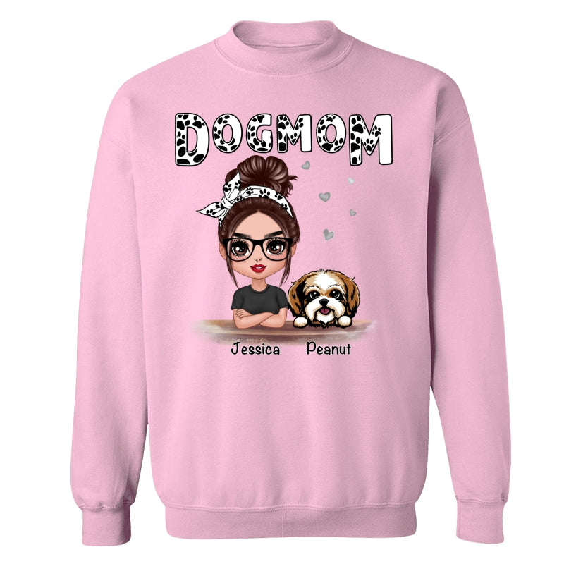 Doll Dog Mom Paw Pattern Personalized Shirt