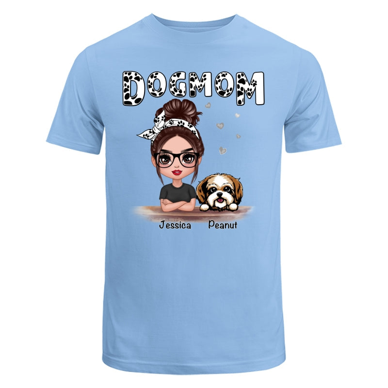 Doll Dog Mom Paw Pattern Personalized Shirt