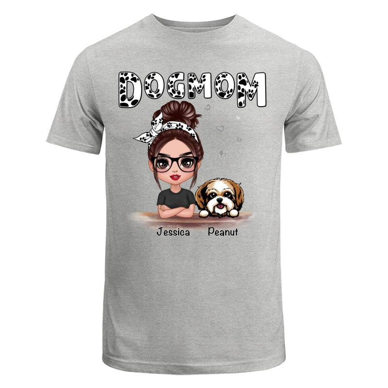 Doll Dog Mom Paw Pattern Personalized Shirt