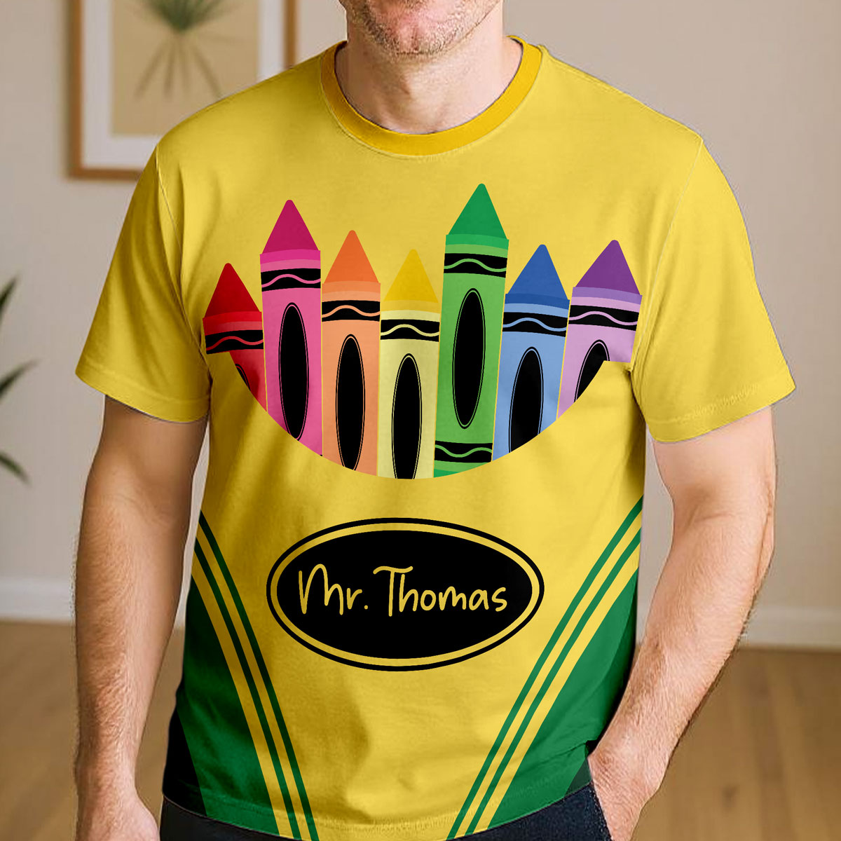 Crayon Box Theme Personalized Group Matching Shirt, Halloween Costume For Teachers